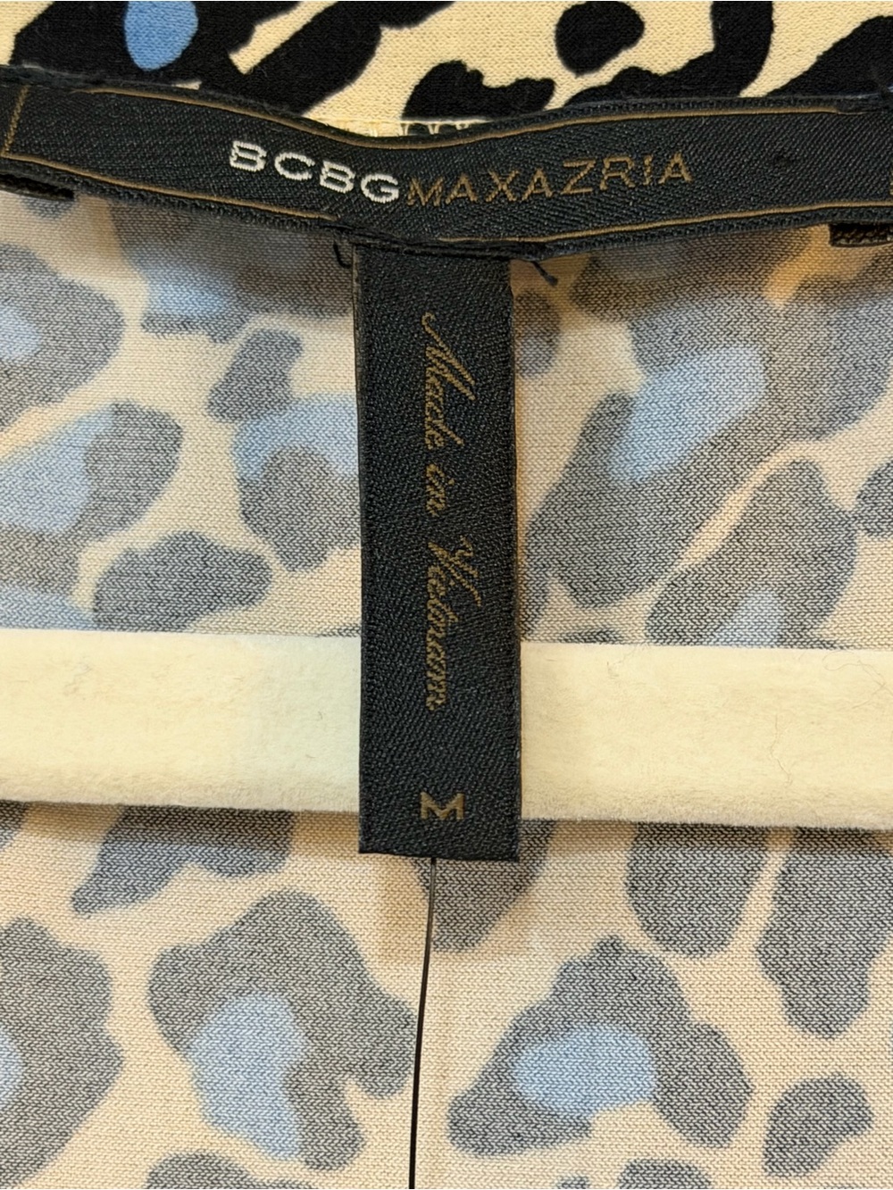 BCBGMAXAZRIA NWT Leopard Faux Wrap High Low Dress Cadet Blue Animal Print Medium - Picture 6 of 10